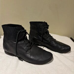 Boutique 9 black leather lace-up boots, size 8
